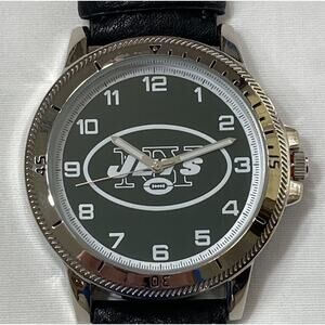 New York Jets Sparo Classic Men's Sports Watch with Black Leather Band